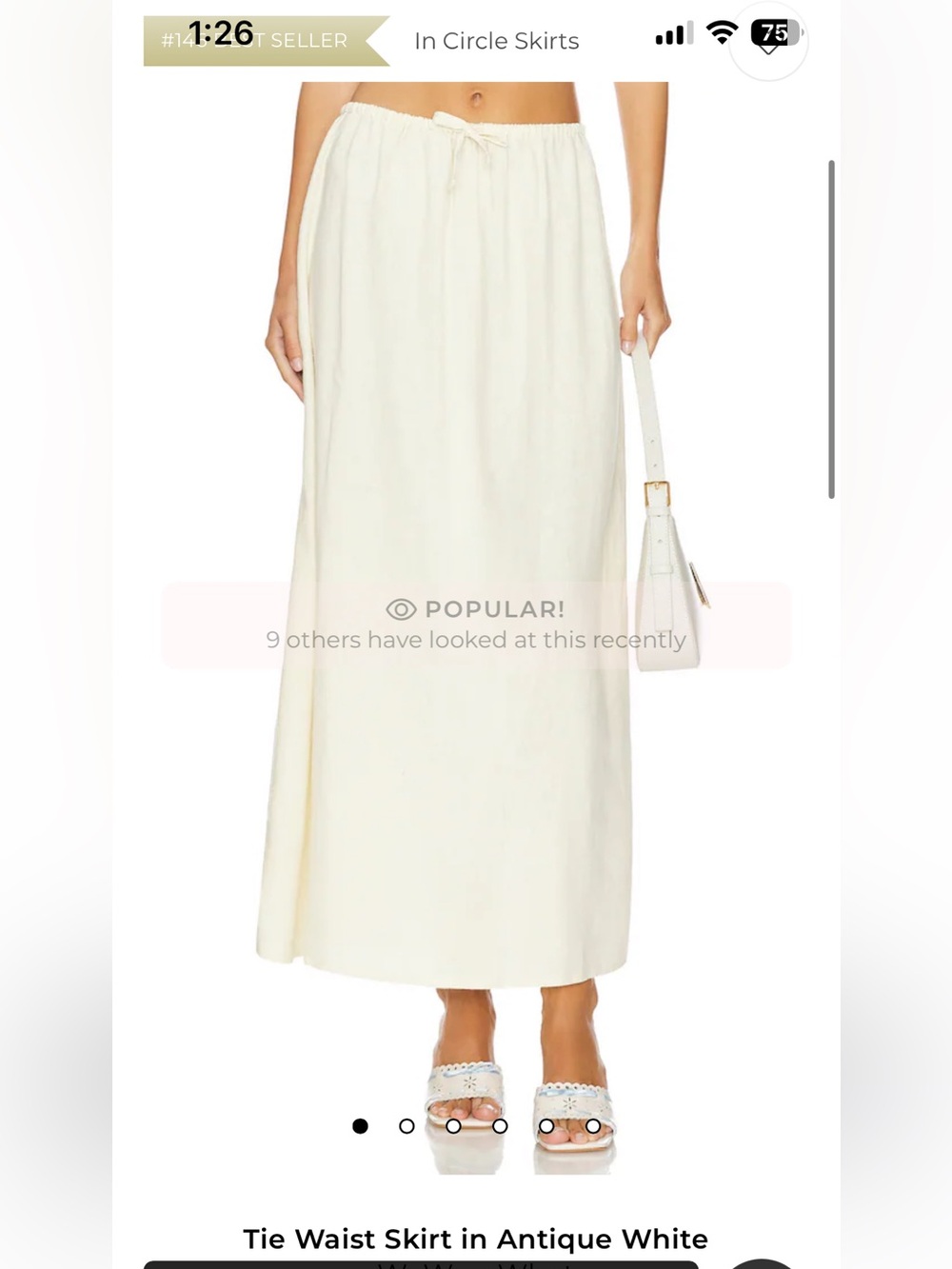 Weworewhat linen tie waist skirt